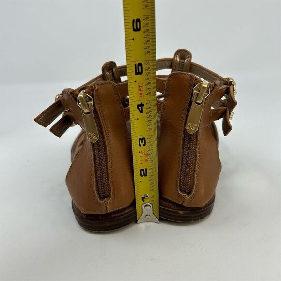 Sam Edelman Girls' Ginnie Gladiator Sandals Brown Leather Size 1 Casual Flat - Picture 6 of 10
